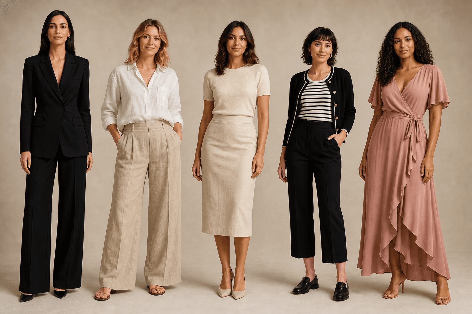 Women representing a range of Kibbe style lines
